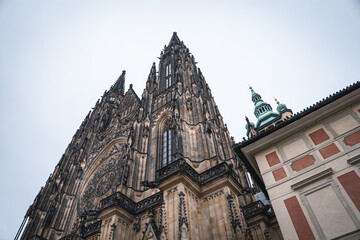 Fototapeta premium The sharply rising Prague Castle in the Czech Republic