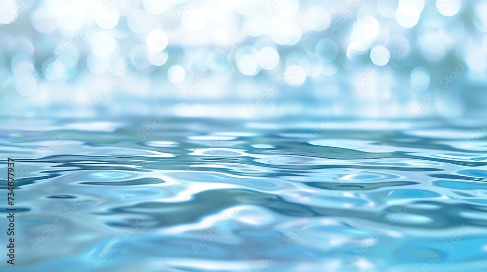 Poster soft background abstract texture with lights cycle bokeh and reflect on water : Generative AI