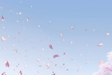 A beautiful scene of cherry blossoms, also known as sakura, in full bloom. 