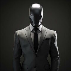 robot in businessman suit on an isolated background