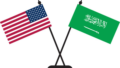 American and Saudi Flag