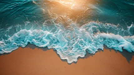 Foto op Canvas Close-up, Beautiful sea waves, beach background © AITTHIPHONG