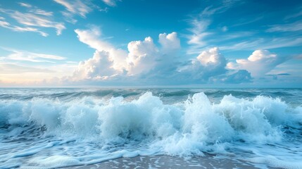 Close-up, Beautiful sea waves, beach background