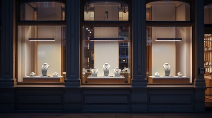 Jewelry shop window display : Generative AI - obrazy, fototapety, plakaty