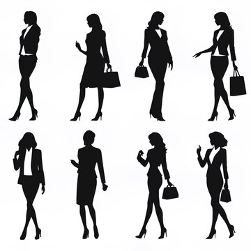 silhouettes of women in shopping
