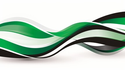 Fototapeta premium Dynamic abstract green and black waves flowing, modern digital art concept background