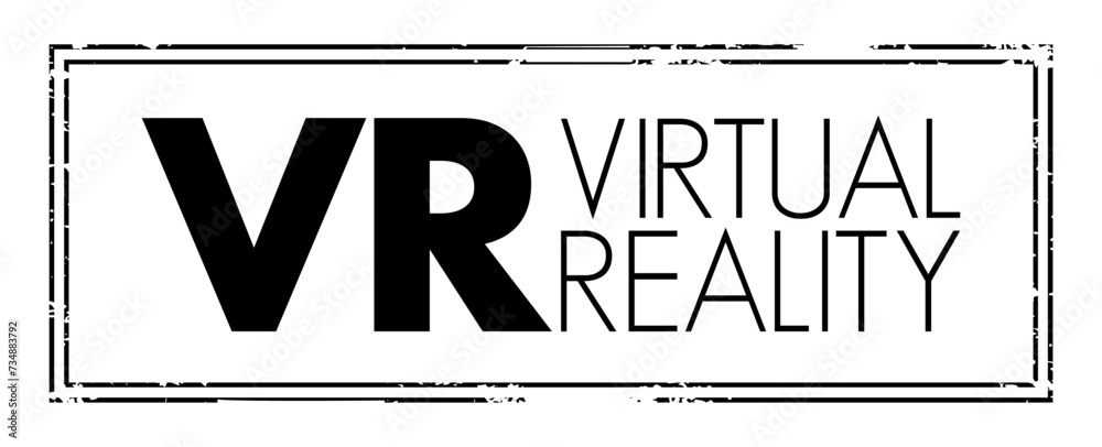 Poster vr virtual reality - computer-generated environment with scenes and objects that appear to be real, 