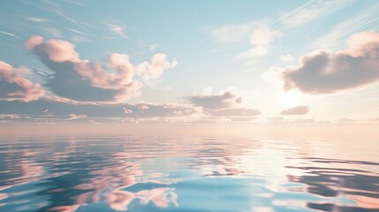 Fototapeta na wymiar Sky background and water reflection. Element of design. : Generative AI