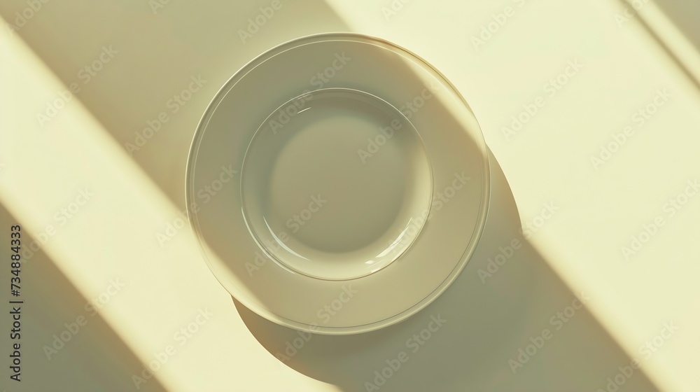 Poster dinner plate setting top view : generative ai