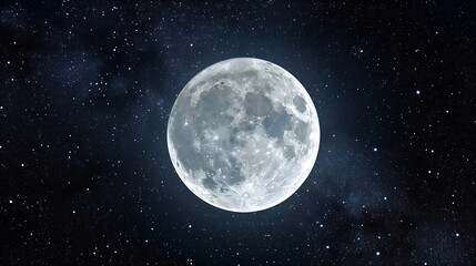 Naklejka na ściany i meble nightly sky with large moon : Generative AI