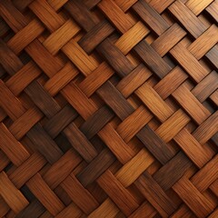 AI generated illustration of a wooden floor with an intricate tiling pattern