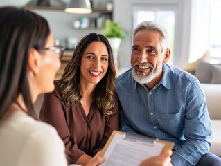 A couple reviewing their retirement savings strategy with a financial planner, making adjustments to ensure a comfortable future