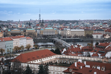 Overlooking the beautiful cityscape of medieval Europe