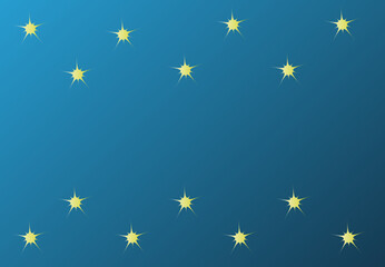 The stars are bright and beautiful on a blue background