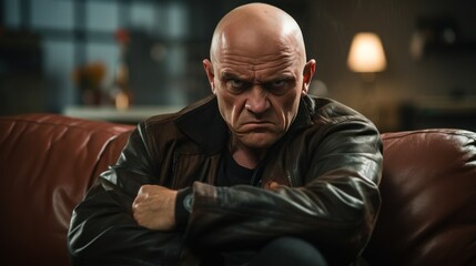 Obraz premium a man showing his fists and anger