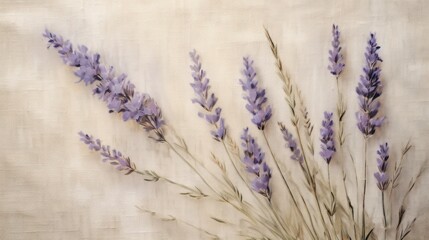 Fototapeta premium dried lavender on old paper