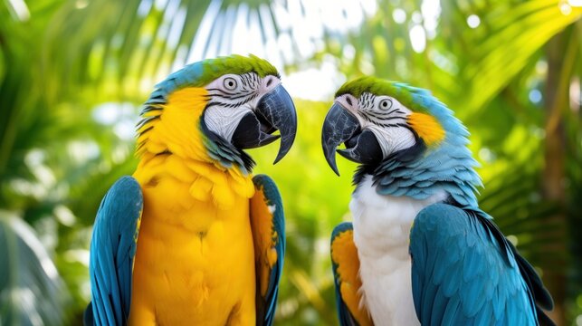 parakeets colorful