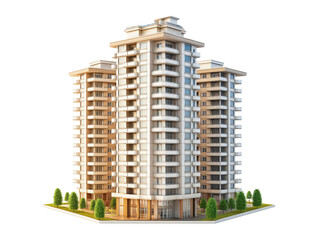 Real estate of big building complex. Clipart isolated on transparent background