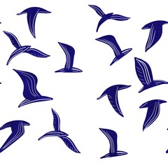 Blue seagull pattern, graphic pattern