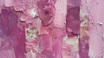 Abstract Pink Textured Background with Peeling Paint and Patterns