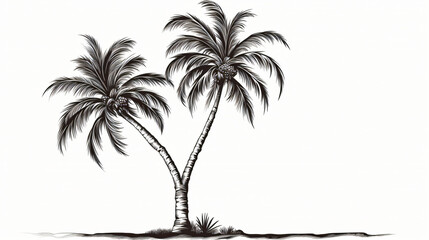 Fototapeta na wymiar A drawing of a palm tree