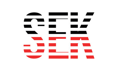 SEK three initial letter iconic line negative space minimal logo design vector template. monogram, abstract, wordmark, business, typography, minimalist, brand, company, flat, modern, unique, simple