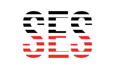 SES three initial letter iconic line negative space minimal logo design vector template. monogram, abstract, wordmark, business, typography, minimalist, brand, company, flat, modern, unique, simple