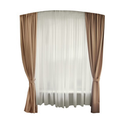 Window with brown curtains isolated transparent png
