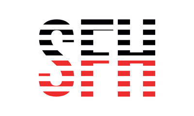 SFH three initial letter iconic line negative space minimal logo design vector template. monogram, abstract, wordmark, business, typography, minimalist, brand, company, flat, modern, unique, simple