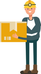 Miner Character Holding Box
