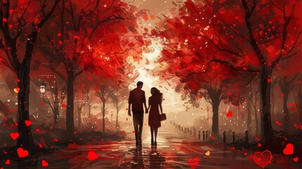 Romantic Valentine's Day Stroll: Hand in Hand