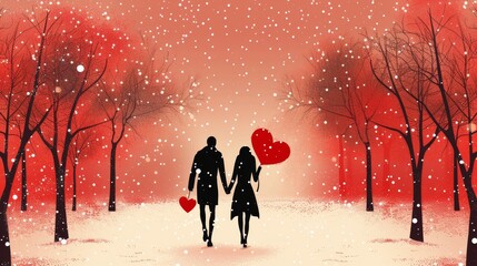 Romantic Valentine's Day Stroll: Hand in Hand
