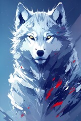 Abstract wolf art
