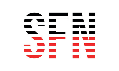 SFN three initial letter iconic line negative space minimal logo design vector template. monogram, abstract, wordmark, business, typography, minimalist, brand, company, flat, modern, unique, simple