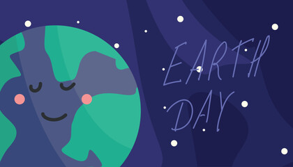 Happy Earth Day. Happy earth day banner illustration, for celebrating major safety