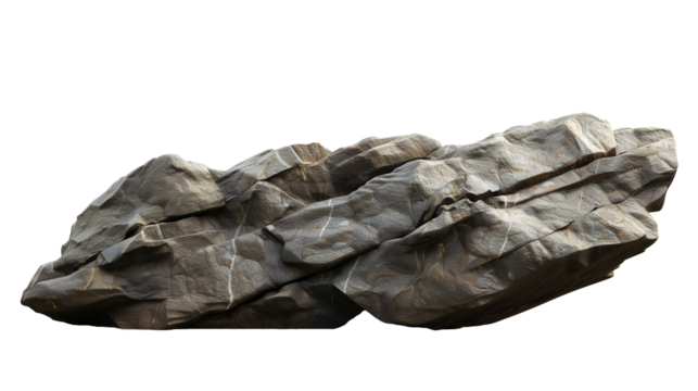 big heavy rock isolated on white transparent background