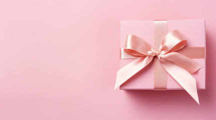 Pink Gift Box with Elegant Bow on Top