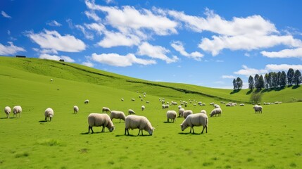 Obraz premium pasture farm sheep