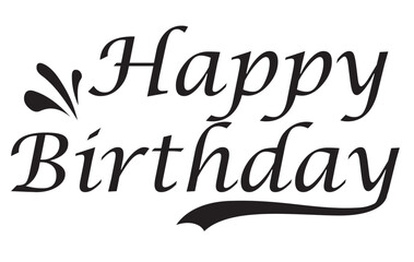 Happy Birthday  custom calligraphy text . Vector Illustration.