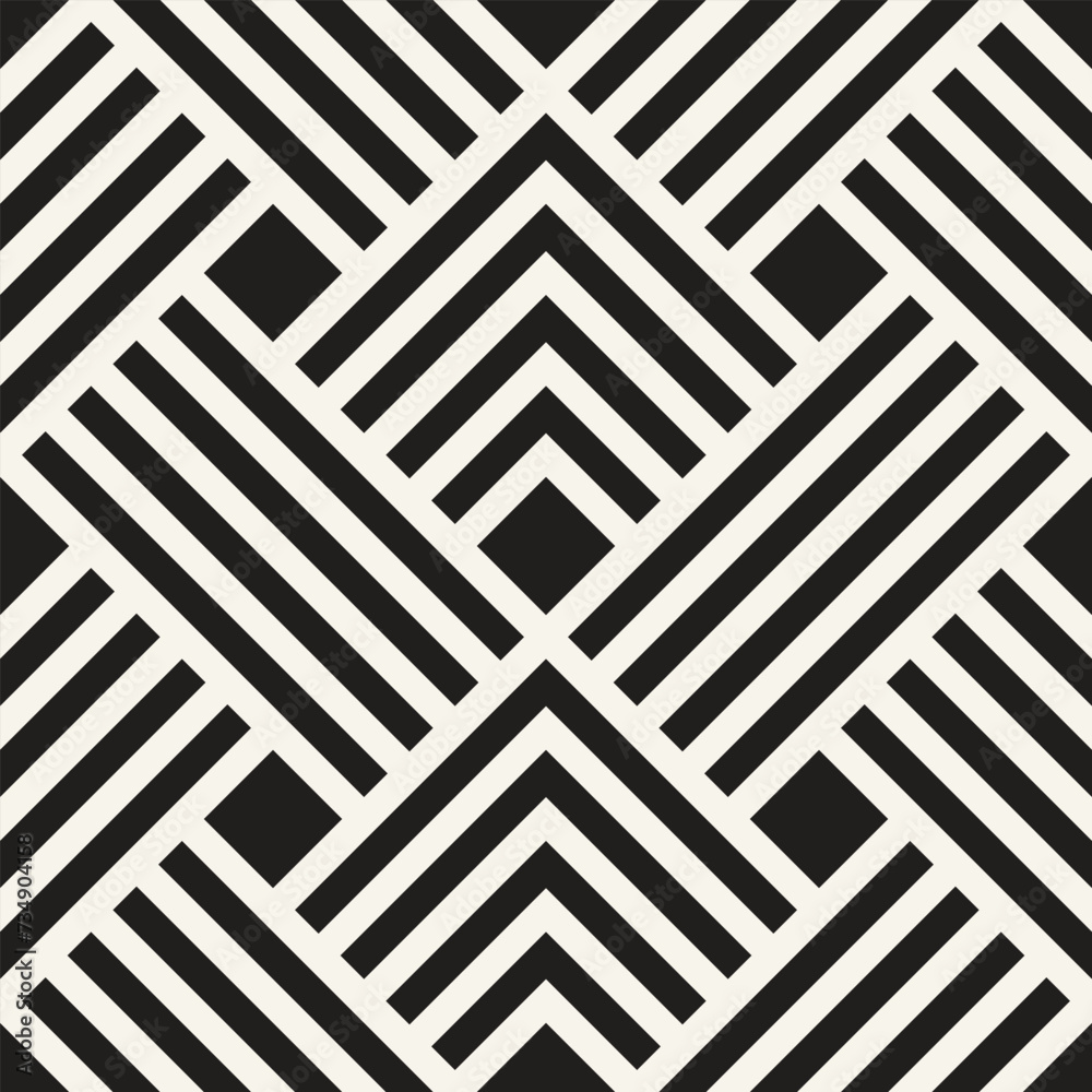 Wall mural vector seamless pattern. repeating geometric elements. stylish monochrome background design.