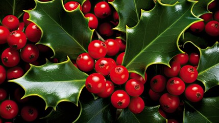 festive holly berries holiday