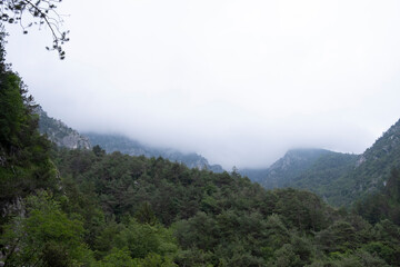 Fototapeta na wymiar Clouds above the mountain