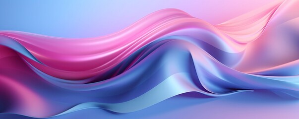 Fototapeta premium Abstract blue, pink and purple gradient color liquid holographic neon wavy swirl twisted shapes futuristic banner design background. 3d rendering gradient design element for banners, posters, cover