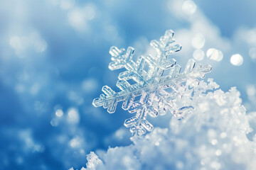 雪の結晶、3D CG、雪、冬 - obrazy, fototapety, plakaty