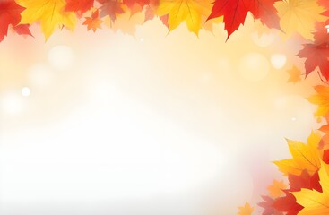 Autumn Background poster And Banner Template With Colorful Maple And Oak Autumn Leaves greetings And Presents For Autumn And Fall Season