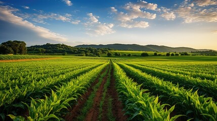 Fototapeta na wymiar planting farm field corn