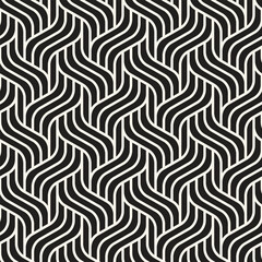 Vector seamless pattern. Repeating geometric elements. Stylish monochrome background design.