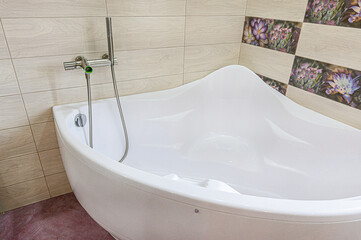interior apartment room bathroom, sink, decorative elements, toilet. WC, sanitary unit, wash room