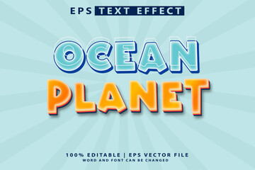 ocean 3d editable text effect eps