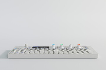 modern synthesizer isolated on white background - 734909980